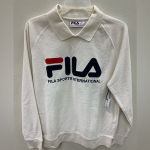 FILA International Sports Men's S Vertical Long Sleeve Crew Neck Shirt